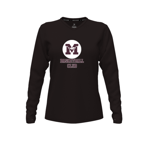 [CUS-DFW-TEES-CMF-VNK-LSL-BLK-FYXS-LOGO1] Comfort T-Shirt (Female Youth XS, Black, V Neck, Logo 1, Long Sleeve)