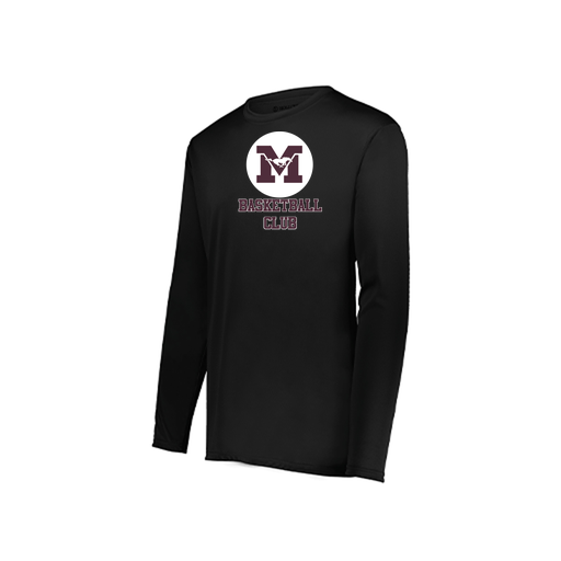 [222823.080.S-LOGO1] Youth LS Smooth Sport Shirt (Youth S, Black)