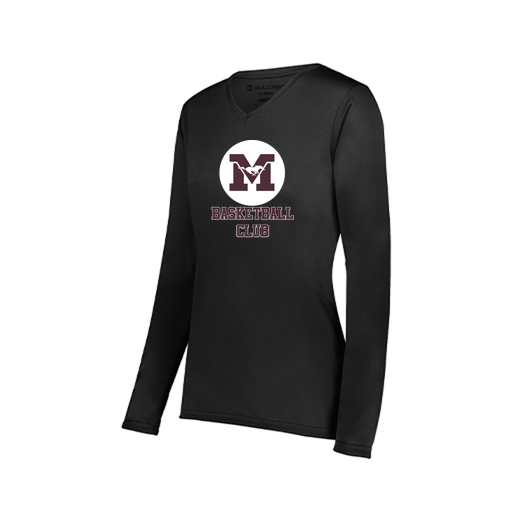 [222824.080.S-LOGO1] Ladies LS Smooth Sport Shirt (Female Adult S, Black)