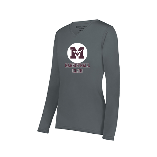 [222824.059.S-LOGO1] Ladies LS Smooth Sport Shirt (Female Adult S, Gray)