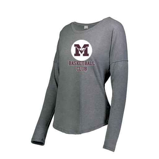 [3077.013.S-LOGO1] Ladies LS Ultra-blend T-Shirt (Female Adult S, Gray)